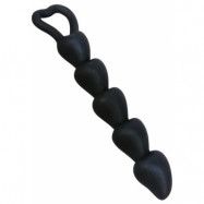 Black Velvet Heart Anal Beads