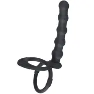 Black Velvets: Cock&Ball Ring with Anal Beads