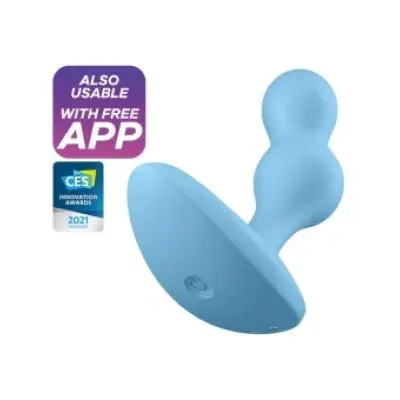Satisfyer Deep Diver Vibrating Plug App Blue