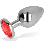 Öhmama! Analplugg med Röd Kristalldiamant - Small - 7cm