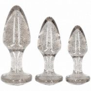 Ouch! Glitter Analplugg Set - Silver