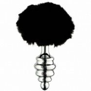 Alive BDSM Line Metal Black Fluffy Twist Analplugg L - Black