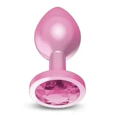 Anodyzed Anal Plug Pink With Jewel Small