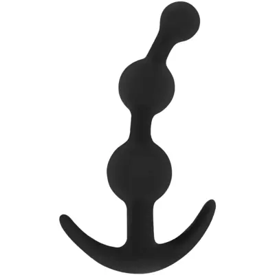 Böjd Analplugg i Silikon 13 cm - Svart