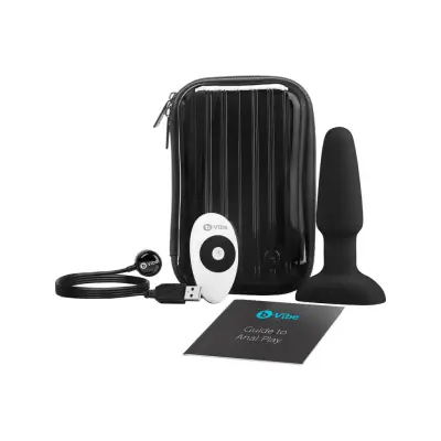 B-Vibe: Rimming 2, Waterproof Remote Control Vibrating Plug, svart