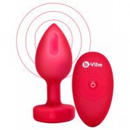 B-Vibe: Vibrating Heart, Remote Control Plug, röd