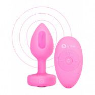 B-Vibe: Vibrating Heart, Remote Control Plug, rosa