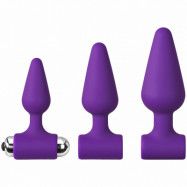 baseks Beginner Vibrerande Analplugg Set - Purple