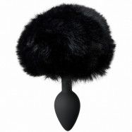 baseks Furry Bunny Tail Svart Analplugg - Black