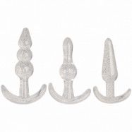 baseks Glitter Booty Beginners Analplugg Set - Clear