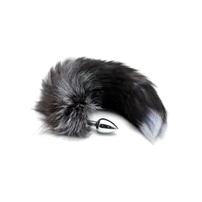 Black and White Fox Tail, Small Plug