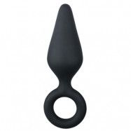 Black Buttplug With Pull Ring Large