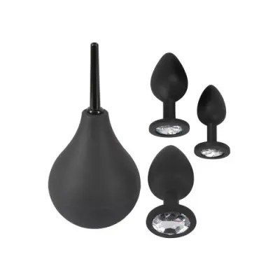 Black Velvets Anal Kit, 3 Pluggar + Dusch
