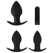 Black Velvets: Butt Plug Set, 3 Plugs&1 Bullet