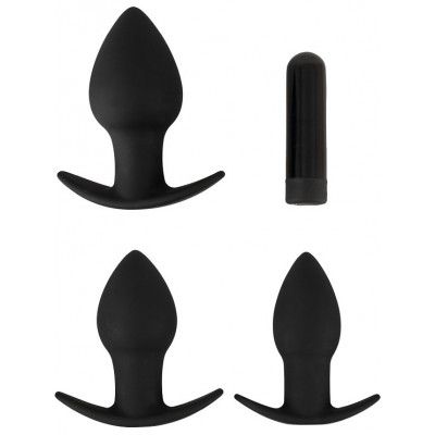 Black Velvets: Butt Plug Set, 3 Plugs&1 Bullet