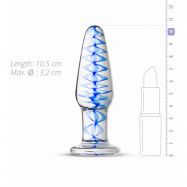 Blue Spiral Glass Buttplug