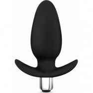 Luxe: Little Thumper, Vibrating Silicone Anal Plug, svart