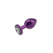 Buttplug - Anodized Purple, black jewel 34mm