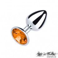 Buttplug, metall - small, orange