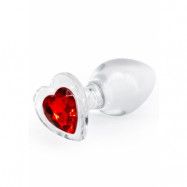 Crystal Desire Red Heart Buttplug, Medium