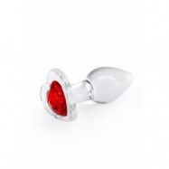 Crystal Desire Red Heart Buttplug, Small