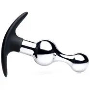 Dark Drop Metal&Silicone Beaded Anal Plug