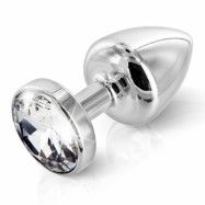 DIOGOL - ANNI BUTT PLUG ROUND SILVER PLATED 35 MM