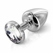 Diogol - Anni Butt Plug Round Stainless Steel 25 m ** Swarovski-kristall.