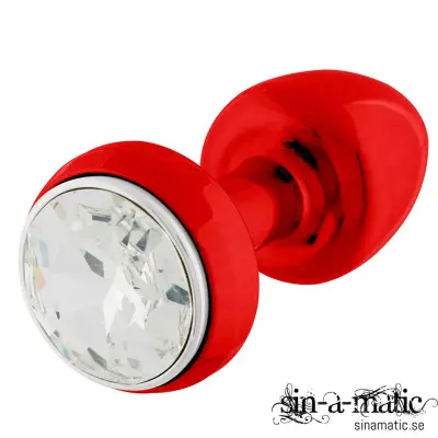 Diogol - Vibrating Metal Buttplug, röd