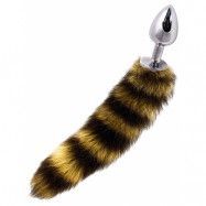 Dolce Piccante: Jewellery Plug with Tail, stripe/silver, large