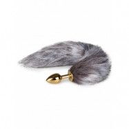 EasyToys: Fox Tail Plug No. 5, small, guld/grå