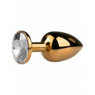 EasyToys: Metal Butt Plug No. 1 with Crystal, small, guld/clear