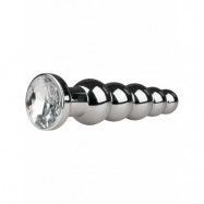 EasyToys: Metal Butt Plug No. 14 with Crystal, silver/clear