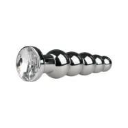 EasyToys: Metal Butt Plug No. 14 with Crystal, silver/clear