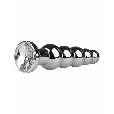 EasyToys: Metal Butt Plug No. 14 with Crystal, silver/clear