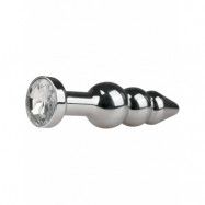 EasyToys: Metal Butt Plug No. 5 with Crystal, silver/clear