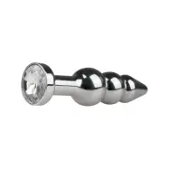 EasyToys: Metal Butt Plug No. 5 with Crystal, silver/clear