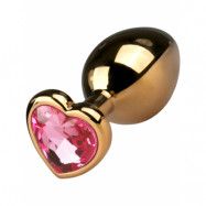 EasyToys: Metal Butt Plug No. 7 with Heart, medium, guld/rosa