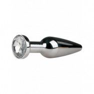 EasyToys: Metal Butt Plug No. 9 with Crystal, silver/clear