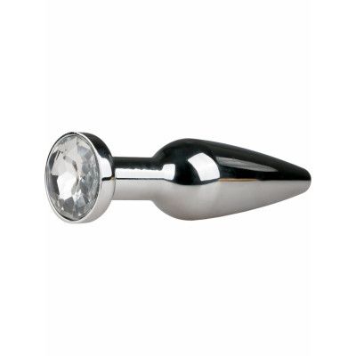 EasyToys: Metal Butt Plug No. 9 with Crystal, silver/clear