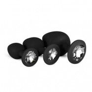 Easytoys Silicone Buttplug Set With Diamond Black