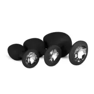 Easytoys Silicone Buttplug Set With Diamond Black