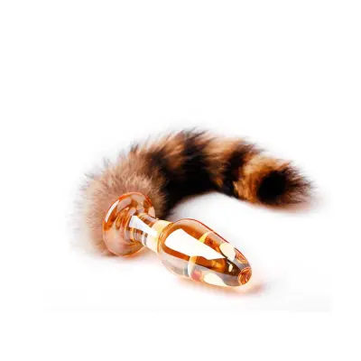 Fox Tail Glass Buttplug - Amber