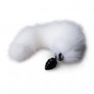 Fox Tail Plug No. 10 - Black/White - Anaplugg med vitsvans