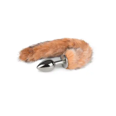 Fox Tail Plug No. 7 - Silver - Rävsvans Brunrandig