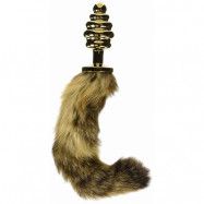 FOX TAIL PLUG RIBBED LARGE - GOLD/BROWN - ANALPLUGG MED BRUN RÄVSVANS