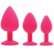 Frisky Pink Pleasure Analplugg Set - Rose