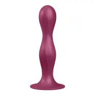 Garnet - Double Ball-R Silikon Analdildo - Granatröd
