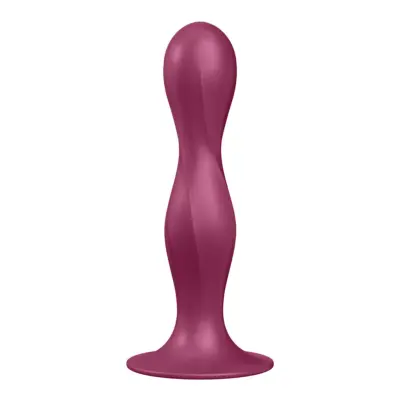 Garnet - Double Ball-R Silikon Analdildo - Granatröd