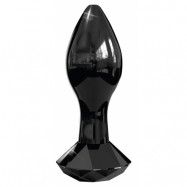 Glas Buttplug Svart 9 cm